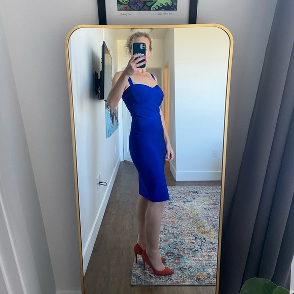 Heidi Bandage Mini Dress - Royal Blue SZ Large - Picture 5 of 11